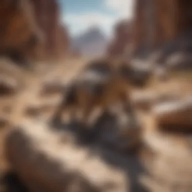 Unearthing Ancient Dinosaur Fossils Dinosaur fossils embedded in rock