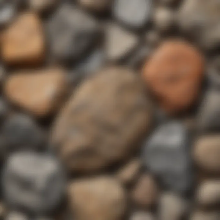 A close-up view of a rock impact stone showcasing unique textures and patterns