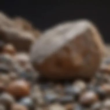 Close-up of a rock tumbler in operation with polished stones