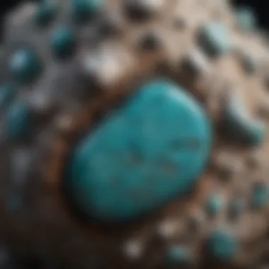 Natural Textures of Rough Turquoise Rough turquoise stone showcasing its natural textures and colors