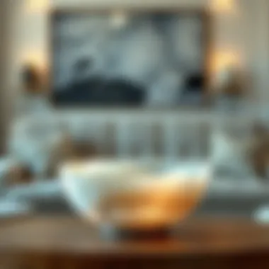 Selenite moon bowl elegantly displayed in a serene home setting