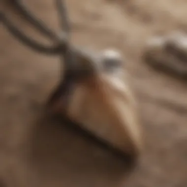 Close-up of a beautifully crafted shark tooth charm