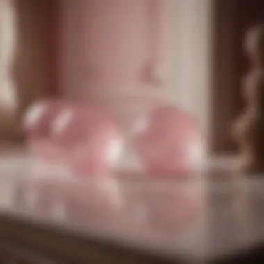 Interior Design with Rose Quartz A serene interior space adorned with pink rose quartz decor.