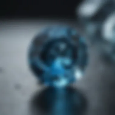 Radiant Blue Topaz A close-up view of a blue topaz gemstone reflecting light