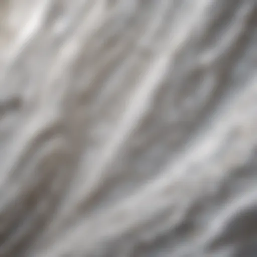 Close-up of white marble crystal showcasing its intricate patterns