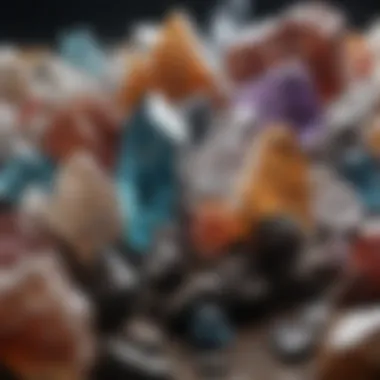Diverse Crystals Collection A stunning close-up of various crystals showcasing their unique colors and textures
