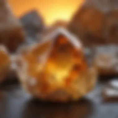 An illustration of the metaphysical properties of citrine, including its connection to prosperity and rejuvenation