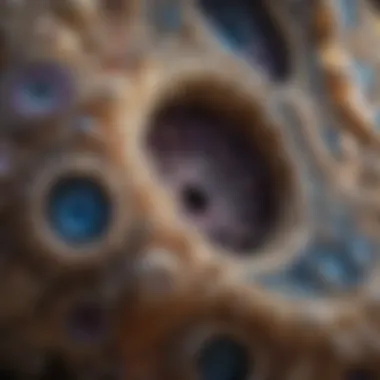 Intricate Crystalline Patterns of Cathedral Geodes A close-up view of a stunning cathedral geode showcasing its unique crystalline structure