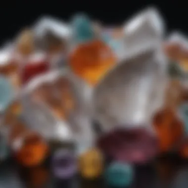 Various quartz gemstones demonstrating their vibrant colors and forms.