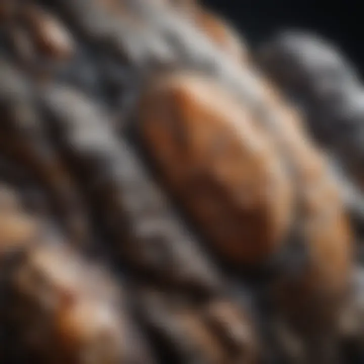 A beautiful metamorphic rock sample highlighting unique patterns and textures