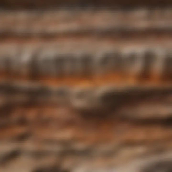 Layers of sedimentary rock illustrating the process of sedimentation