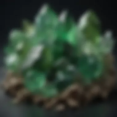 Infographic illustrating the properties and types of green crystals