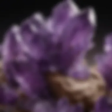 Unique Purple Hues of Amethyst Crystals A close-up view of the unique purple hues of amethyst crystals