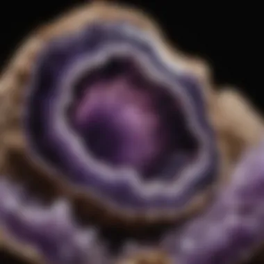 Inner Crystals of a Large Amethyst Geode A stunning large amethyst geode showcasing its inner crystal formations