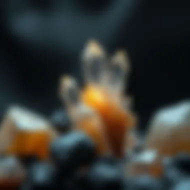 Artistic representation of crystals within a cultural context, integrating symbols and meanings