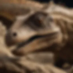 Detailed view of a Keichousaurus fossil highlighting its unique features