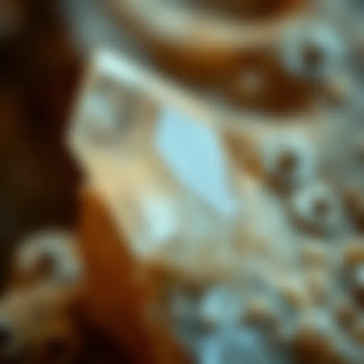 Assessing Quality in Crystals A close-up view of a crystal featuring unique facets and clarity, emphasizing quality assessment