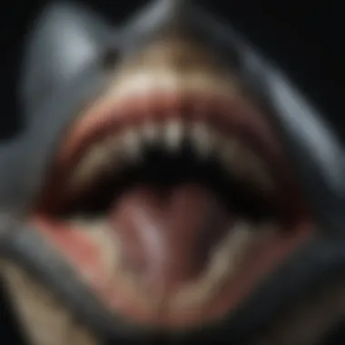 Intricate Details of a Megalodon Tooth Close-up of a megalodon tooth highlighting its serrated edges