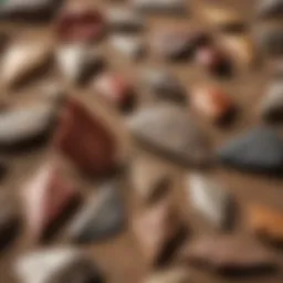 Detailed illustration of various arrowhead types