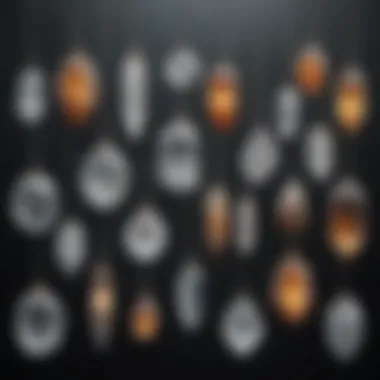 Diverse Collection of Selenite Pendants Display of various selenite pendants in different shapes and styles