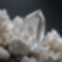 Close-up view of white quartz crystal showcasing its unique clarity and structure