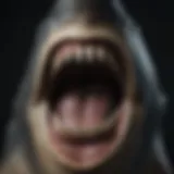 Close-up of a megalodon tooth showcasing its serrated edges