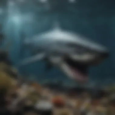 Artistic representation of megalodon in its natural habitat