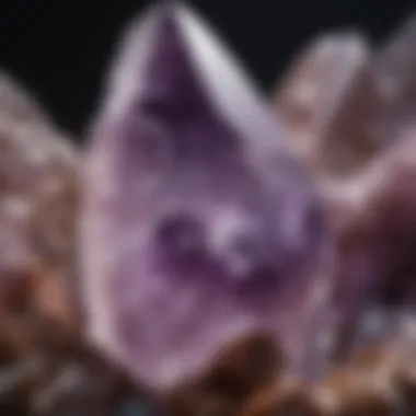 Amethyst Quartz: Nature's Purple Masterpiece A close-up view showcasing the intricate patterns of amethyst quartz crystals