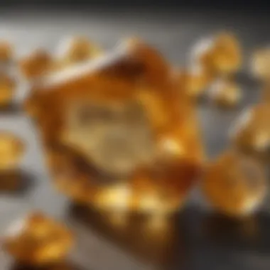 Citrine Quartz: The Gleaming Yellow Gem A striking image of citrine quartz glimmering under sunlight