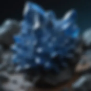 A Captivating Blue Crystal Cluster Stunning blue crystal cluster showcasing deep azure hues