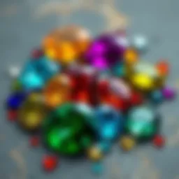 Vibrant array of colored gemstones showcasing their natural beauty