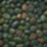 A vibrant array of green stones showcasing their unique textures and colors