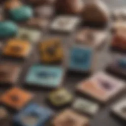 A colorful collection of dino stamp sets arranged artistically