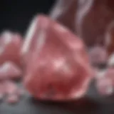 Close-up of a stunning pink quartz crystal