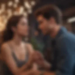 Modern romantic dating scene highlighting connection