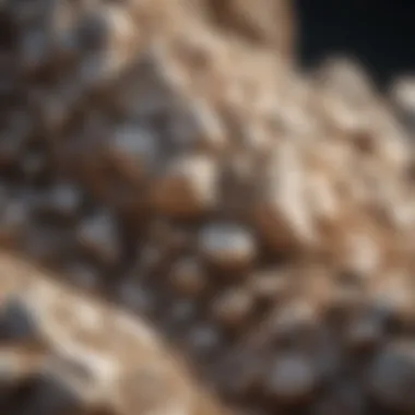 Granular Structure of Feldspar Granular structure of feldspar in rock formation