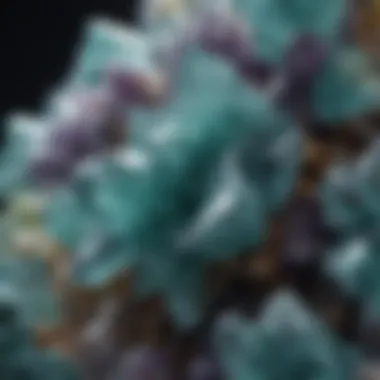 Close-up view of fluorite's unique crystal formations.