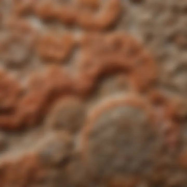 A stunning close-up of fossilized coral showcasing intricate patterns and textures