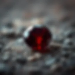 A stunning garnet gemstone reflecting deep red hues
