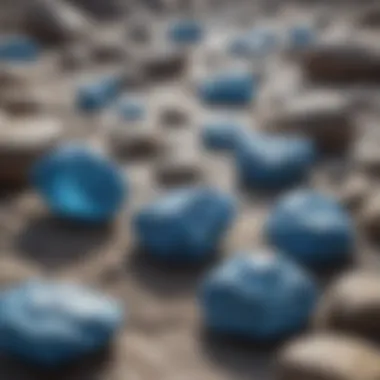Geological Journey of Clear Blue Stones Illustration of the geological formation process of clear blue stones in nature.