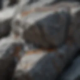 A close-up view of granite's unique crystalline structure