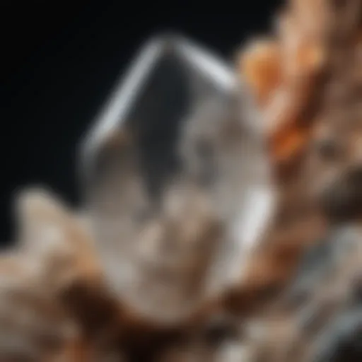 Close-up of a genuine quartz crystal showcasing natural formations