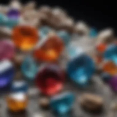 Collection of Colorful Gemstones A close-up view of various colorful gemstones.