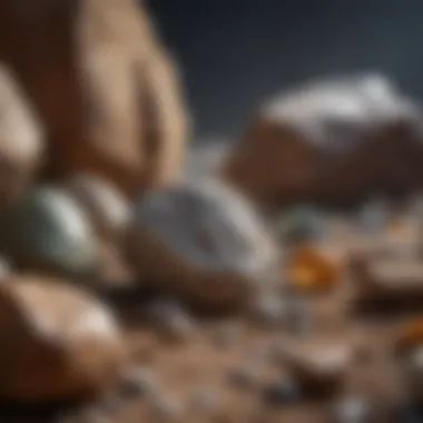 Variety of Rock Types in Nature Different types of rocks displayed in a natural setting.