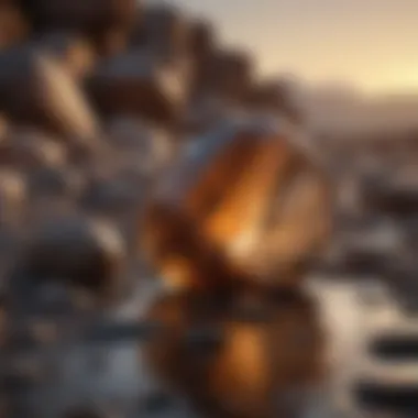 Artistic Use of Luminous Rocks An artistic interpretation of luminous rocks integrated into modern decor.