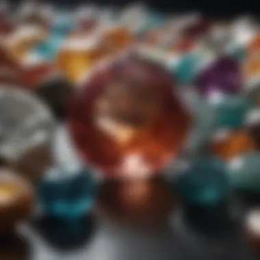 Radiance of Polished Gemstones Close-up of polished gemstones reflecting light