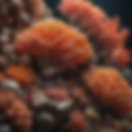 Vibrant large coral colonies showcasing diverse colors and textures