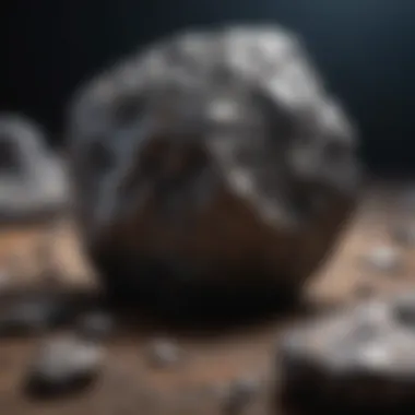 Distinct Features of a Meteorite A close-up image of a meteorite with distinct features highlighting its origin
