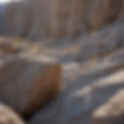 A close-up view of granite formations in Montana