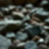 Close-up view of polished rocks